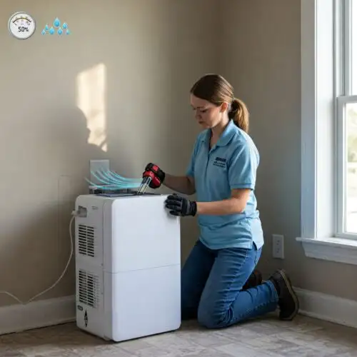 Safe dehumidifier installation in Tallahassee home to control indoor humidity and prevent mold issues