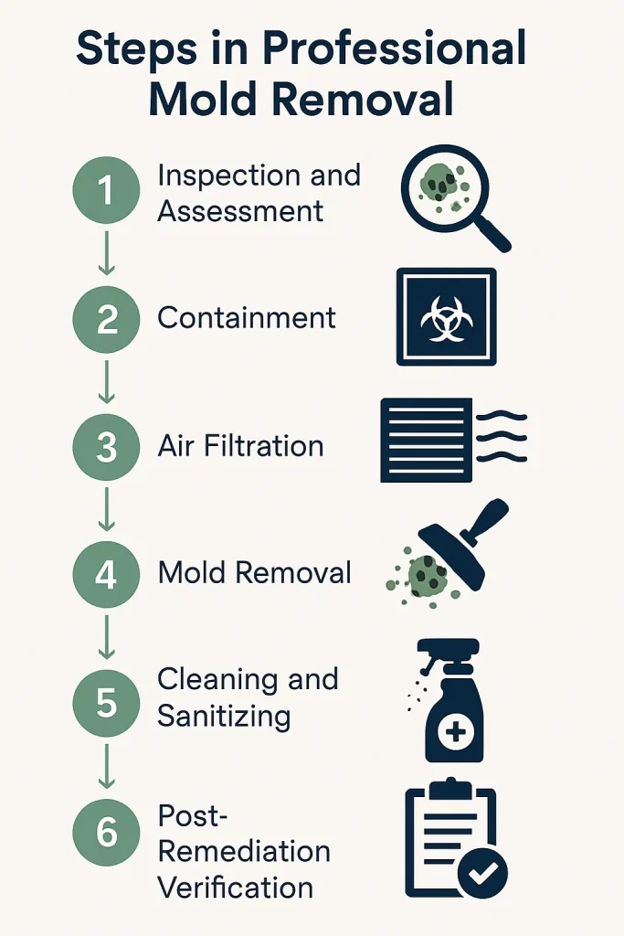 Professional mold remediation steps